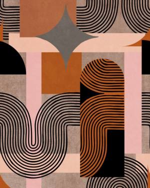 Tαπετσαρία πολύχρωμη mid-century revival