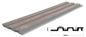 PS Panel Piano με 3D Πηχάκια Walnut/Dark grey